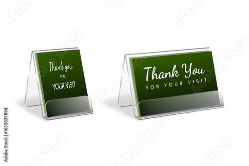 minimalist Green thank you for your visit table sign mockup