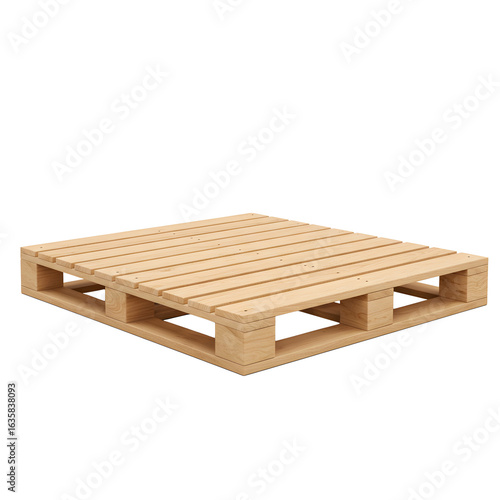 Durable wooden shipping pallet ready for industrial logistics and warehouse storage solutions