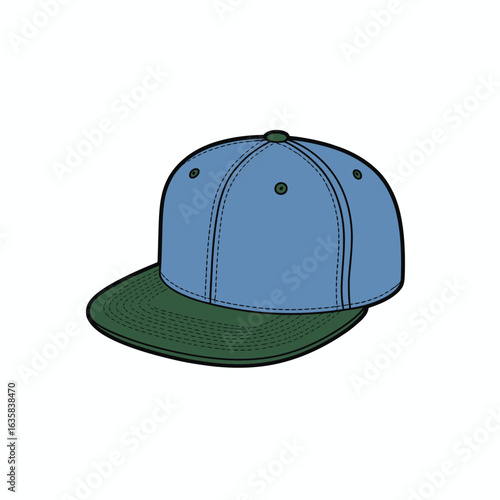 Simple illustration of a two tone baseball cap