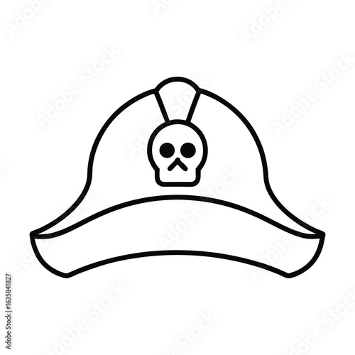  pirate hat with skull emblem on white background