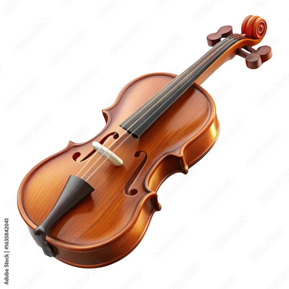 Fototapeta premium 3d classical violin isolated on transparent background