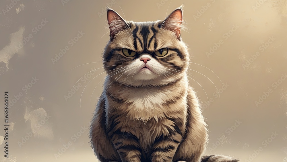 Obraz premium A cat looking very grumpy and displeased