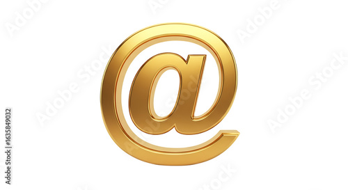 Golden 3D email symbol icon for communication and internet messages