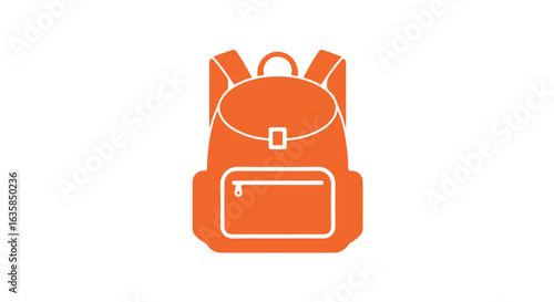 Backpack Icon. Isolated on white. Education, Travel, School. For design