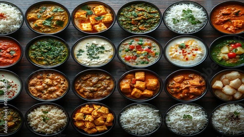 Assorted Indian Dishes in Small Bowls