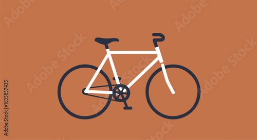 Minimalist bicycle illustration on a plain background; graphic design asset