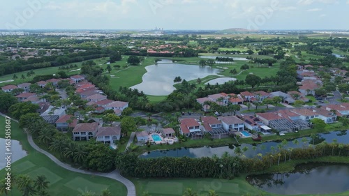 Luxury Accommodations At The Trump National Doral Miami In Miami, Florida, USA. Aerial Drone Shot