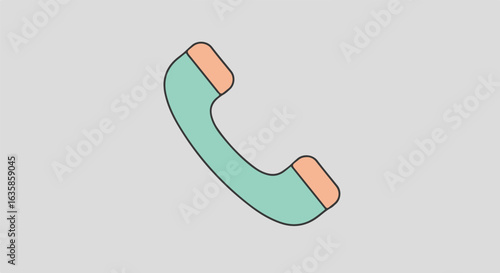 Telephone receiver icon isolated on a simple background, possible use for apps