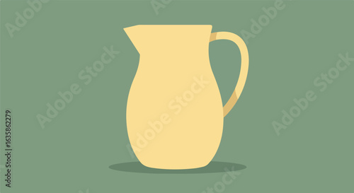 Cream pitcher on a background, still life with jug, graphic resource vector