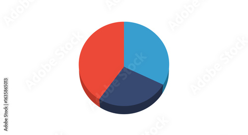 Free Download Isolated 3D pie chart showing sectors in diverse colors, with no background details - GFXLoad