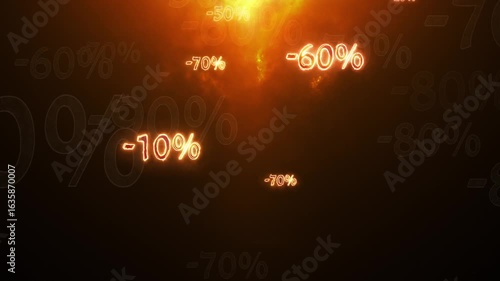 Black Friday. Burning percentages. Greater discounts (dumping, %, percentages, purchase, sale). 3D animation. Quick Time, h264, 16-bit color, highest quality. Smooth gradation of color, without bandin