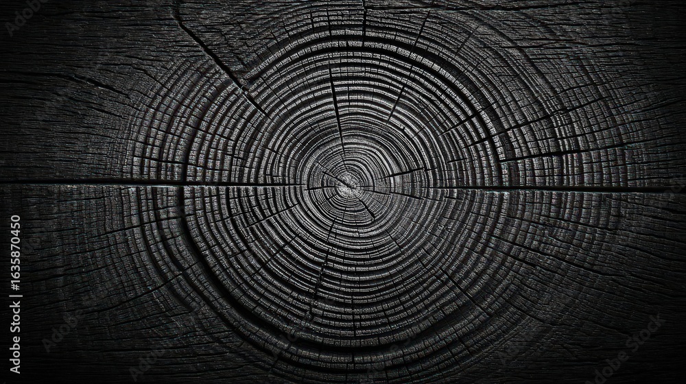Fototapeta premium Closeup Dark Wood Texture With Tree Rings
