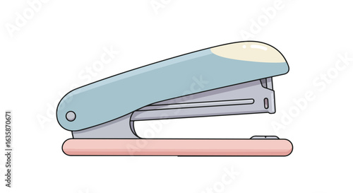 Cartoon illustration isolated stapler on white background, for education or office use