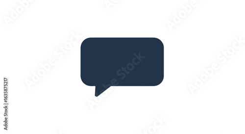 Dark speech bubble for communicating online on a white background. Messaging
