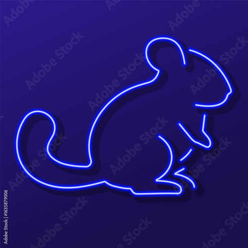 chinchila neon sign, colorful modern design trends on black background. Vector illustration.
