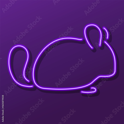 chinchila neon sign, colorful modern design trends on black background. Vector illustration.