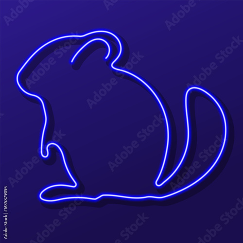 chinchila neon sign, colorful modern design trends on black background. Vector illustration.