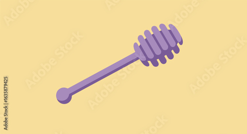 Honey dipper for stirring isolated on blank yellow. For recipes or healthy living