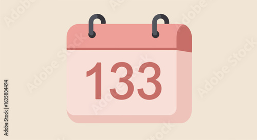 Tear-away calendar on a light background displays the number 133 for time-related use