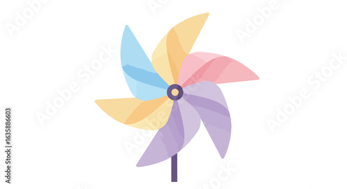 Toy pinwheel spinning against a blank background for design usage