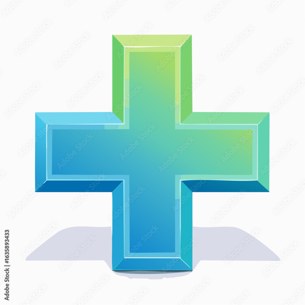 Fototapeta premium Flat Design Medical Cross Isolated on White