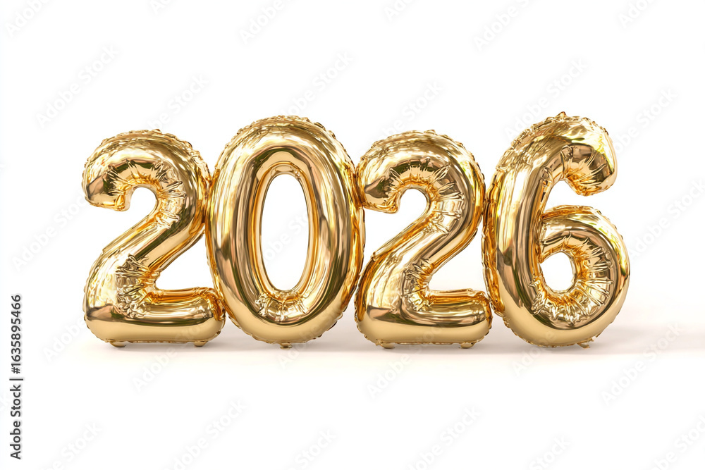 Shiny gold balloons spell out 2026, perfect for New Year celebrations and future planning. Shiny gold balloons spell out 2026, perfect for New Year celebrations and future planning.