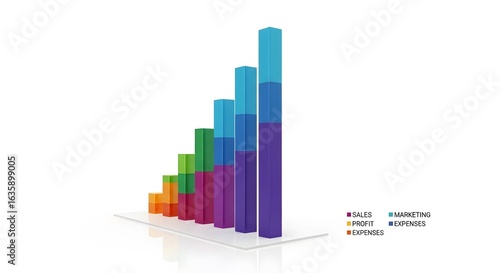Free Download Business graph chart with upward arrow showing financial growth vector illustration - GFXLoad