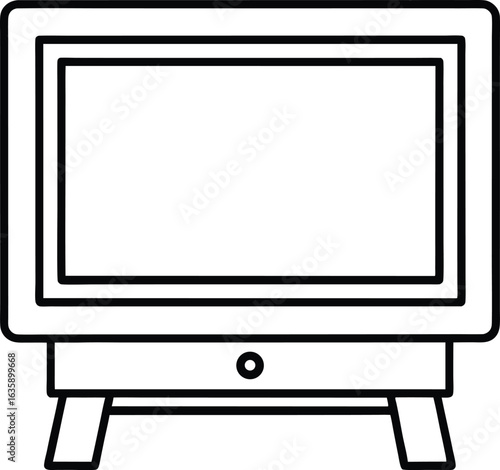 vintage tv set isolated
