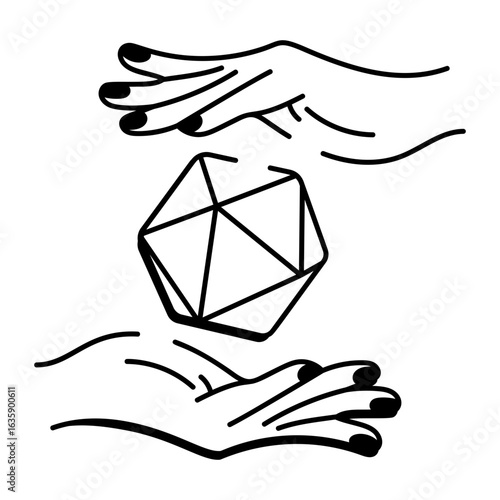 A sketchy style icon denoting a dnd dice piece
