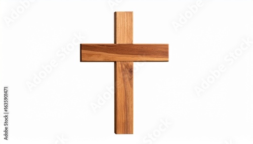 Wallpaper Mural "Rustic wooden Christian cross with natural grain—symbol of faith, spirituality, and religious heritage, isolated for editorial or design use." Torontodigital.ca