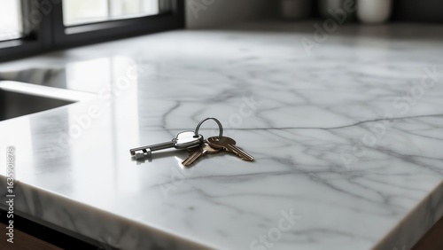 Keys on a marble countertop