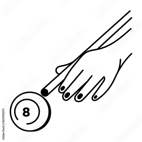 hourglass A hand drawn style icon showing someone playing snooker
