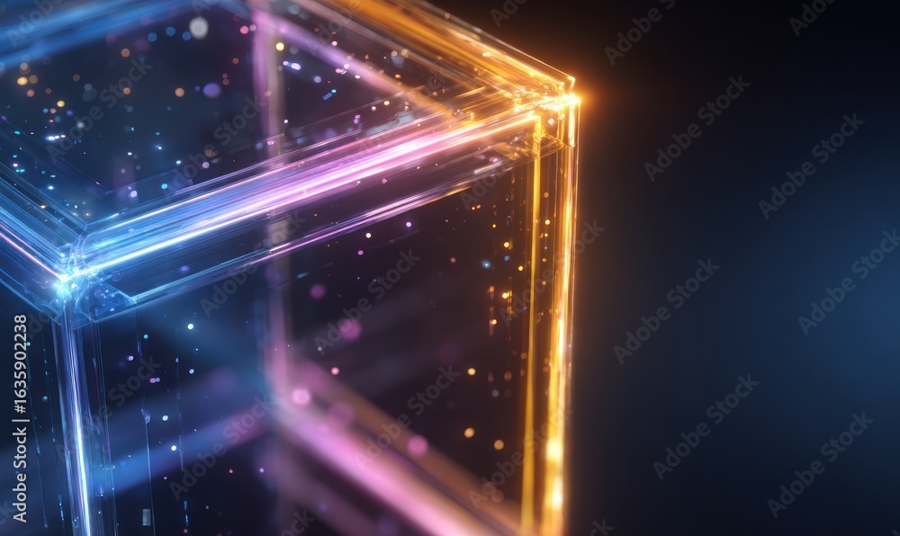 Obraz premium Abstract glowing cube