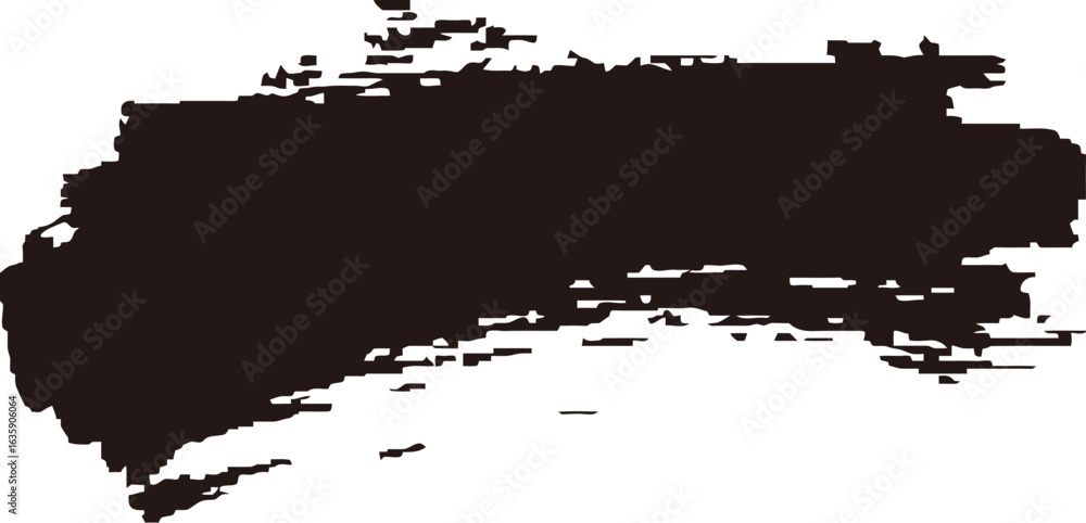 Obraz premium Vector art of black ink brush stroke isolated on transparent background