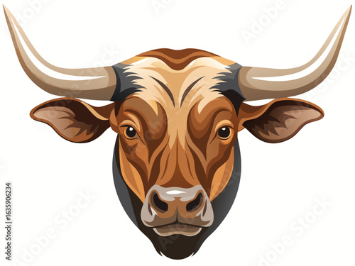 Majestic bull head with powerful horns conveying strength and dominance