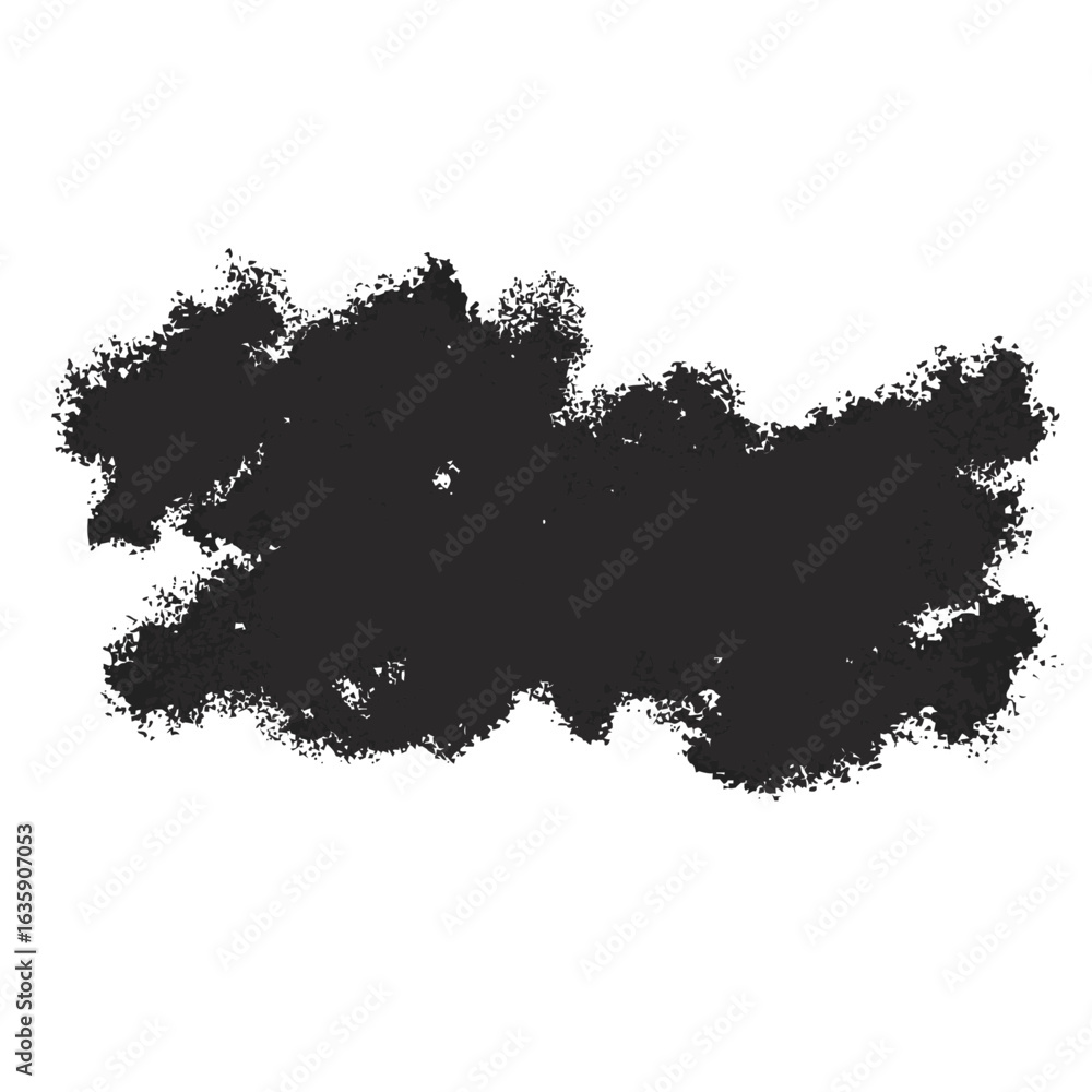 Obraz premium Vector art of abstract black brush stroke cloud shape isolated on transparent background