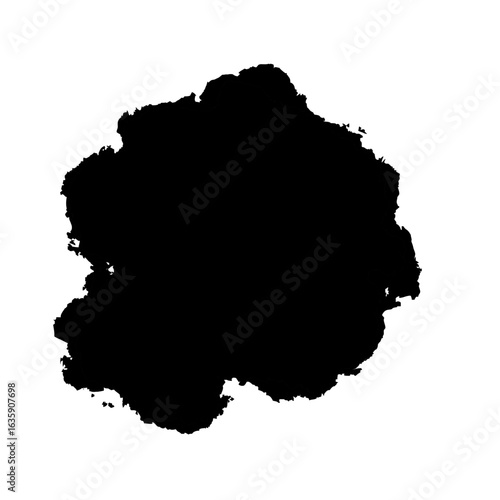 Vector art of black ink splash and splatter isolated on transparent background