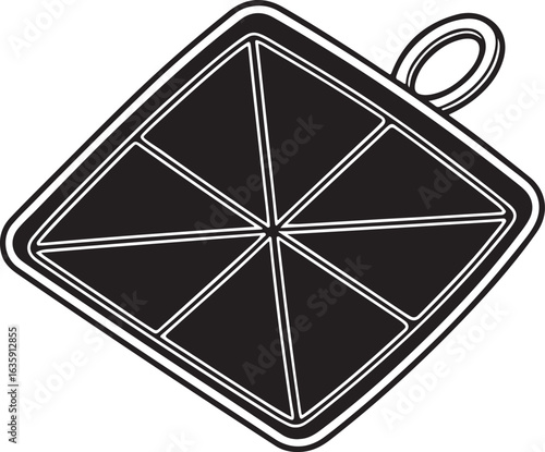 Monochrome kitchen ladle utensil illustration