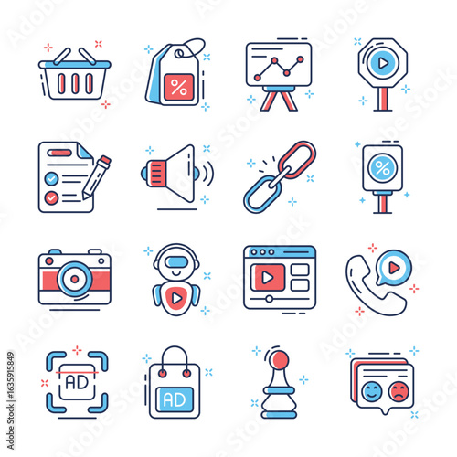 Download our premium bundle of digital promotion outline icons