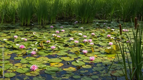 Serene Water Lily Pond: A Summer Day's Tranquility