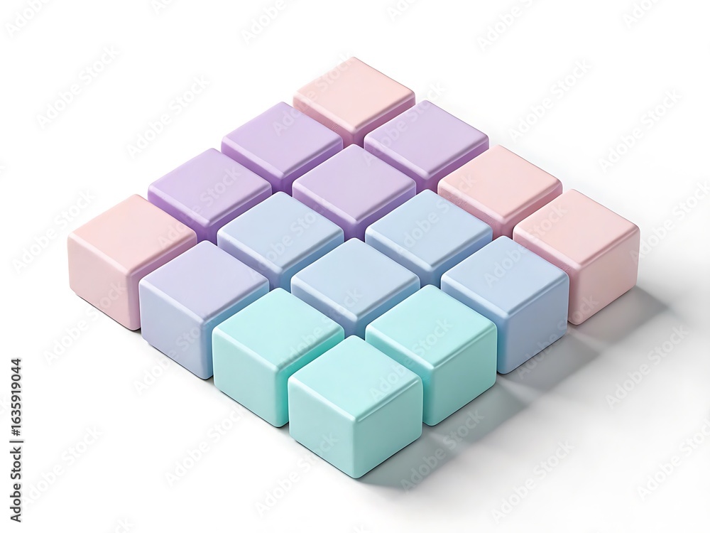 Obraz premium Pastel cubes arranged in a diamond shape