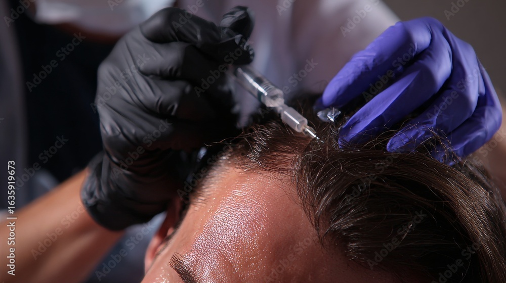 Fototapeta premium Understanding the hair transplant procedure steps, techniques, and recovery explained