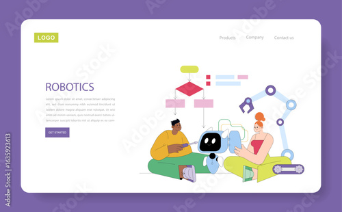 Collaborative Robotics Design Education Vector Illustration