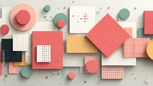 Abstract geometric shapes in pastel colors