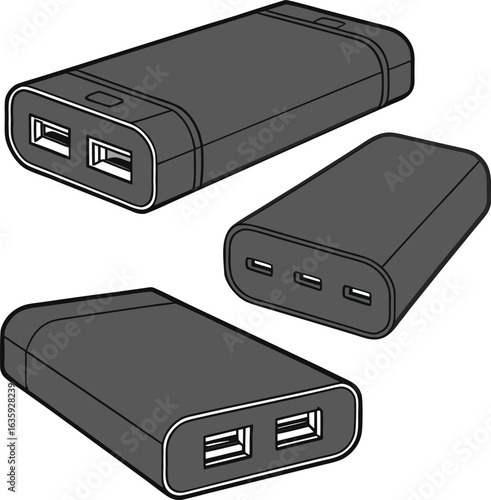 Black plastic USB flash drive for portable data storage