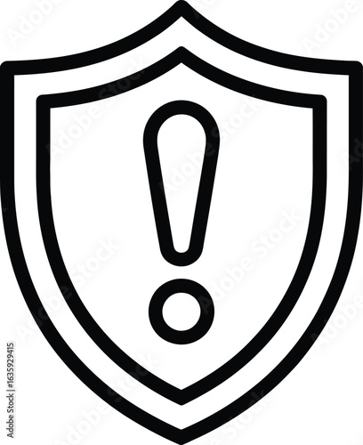 A security shield with an exclamation point, symbolizing vulnerability.