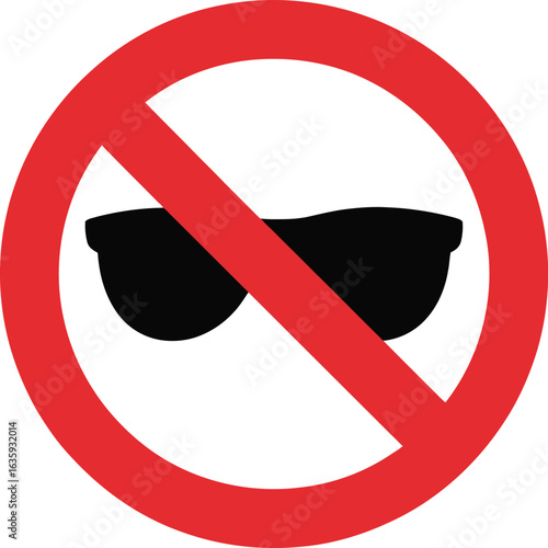 Prohibited Sunglasses: A No-Sunglasses Traffic Sign