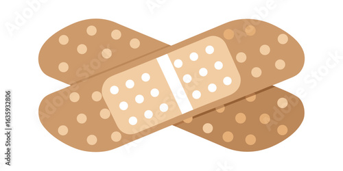 Crossed Bandages Graphic Illustration First Aid and Wound Care Plasters for Cuts Bruises and Abrasions First Aid Essentials