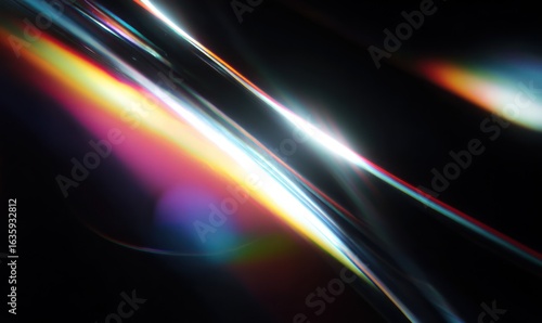 Abstract light streaks and vibrant color flares
