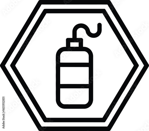 Warning sign icon depicting a chemical or explosive substance.